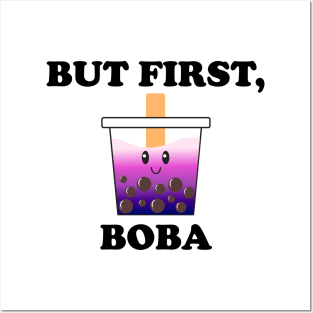 But First, Boba - Cute Galaxy Boba Bubble Tea Posters and Art